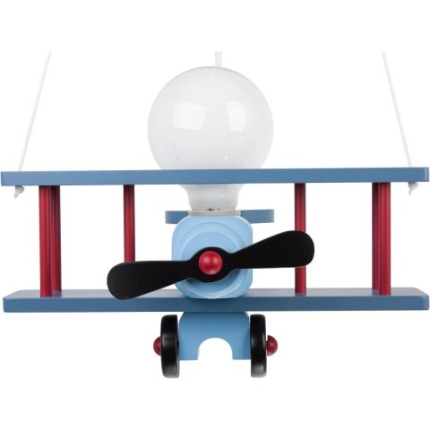 LAMPA SUFITOWA SAMOLOT FLYKT, DLA CHŁOPCA, DREWNIANA, WISZĄCA, LED, E27
