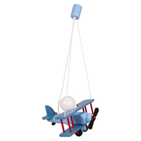 LAMPA SUFITOWA SAMOLOT FLYKT, DLA CHŁOPCA, DREWNIANA, WISZĄCA, LED, E27