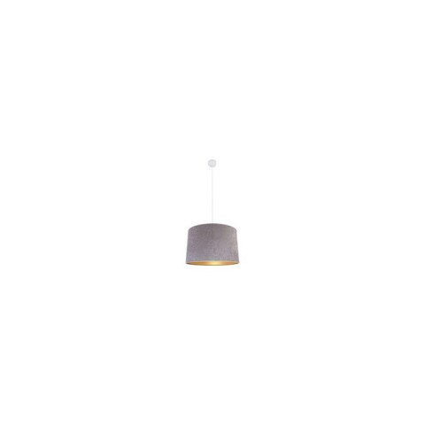 LAMPA SUFITOWA WISZĄCA RESISTO, SZARY WELUROWY ABAŻUR, DREWNO, E27, FI 30