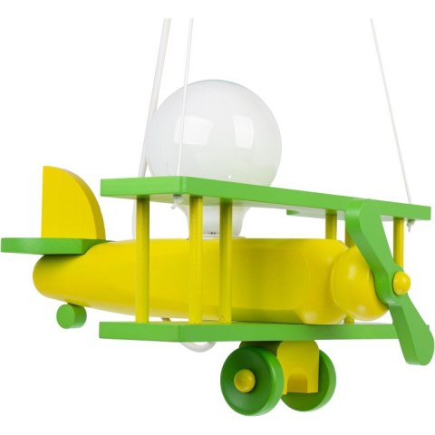 LAMPA WISZĄCA DLA DZIECI SAMOLOT FLYKT, DREWNIANA, LED, E27, SELEDYNOWA