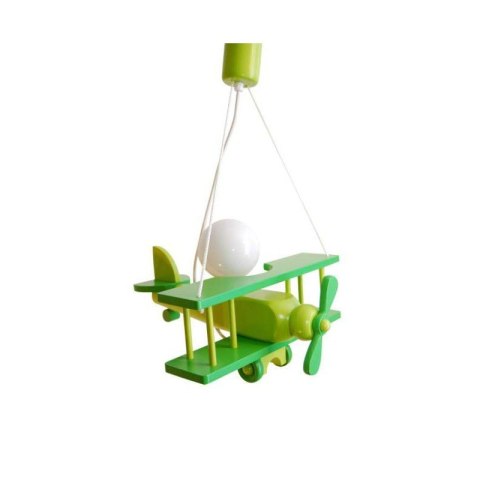 LAMPA WISZĄCA DLA DZIECI SAMOLOT FLYKT, DREWNIANA, LED, E27, SELEDYNOWA