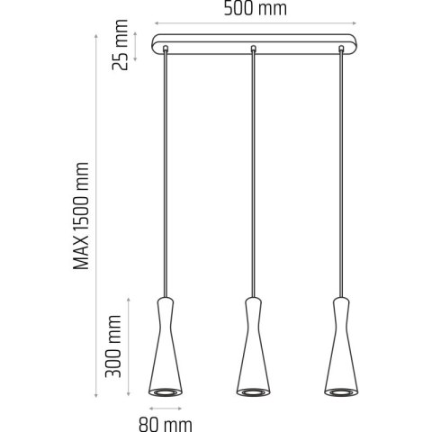 LAMPA WISZĄCA LUMENORA 3PŁ, BIAŁA, DREWNO, GU10, DO SALONU, JADALNI, LOFT