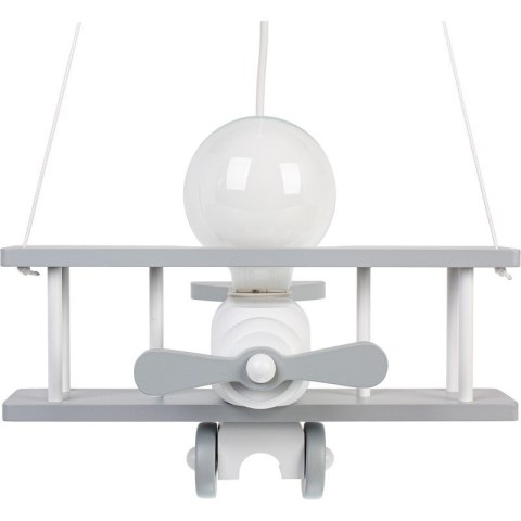 LAMPA WISZĄCA SAMOLOT FLYKT, DLA DZIECI, DREWNIANA, BIAŁA, DO POKOJU, E27