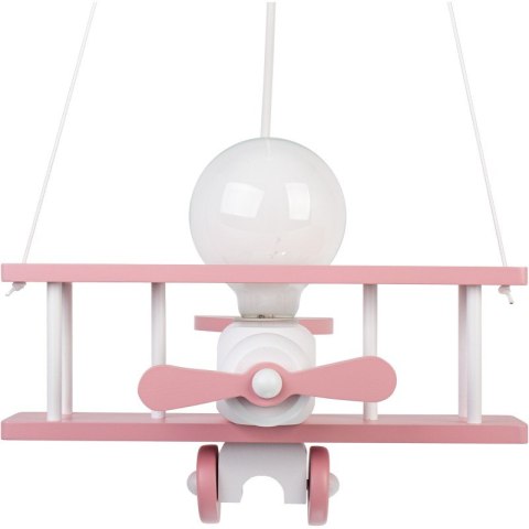LAMPA WISZĄCA SAMOLOT FLYKT, DLA DZIEWCZYNEK, DREWNIANA, RÓŻOWA, SUFITOWA