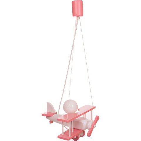 LAMPA WISZĄCA SAMOLOT FLYKT, DLA DZIEWCZYNEK, DREWNIANA, RÓŻOWA, SUFITOWA