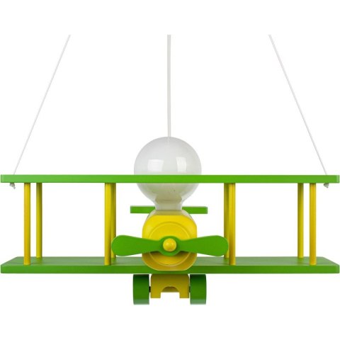 LAMPA WISZĄCA SAMOLOT FLYKT, DZIECIĘCA, DREWNO, LED, E27, ZIELONA, SUFITOWA