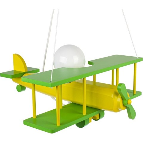 LAMPA WISZĄCA SAMOLOT FLYKT, DZIECIĘCA, DREWNO, LED, E27, ZIELONA, SUFITOWA