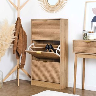 Wąska szafka na buty Tiphaine do przedpokoju naturalna skandynawska ( Rozmiar: uniwersalny )
