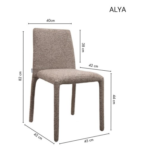 Zestaw 4 krzeseł ALYA brązowy / taupe