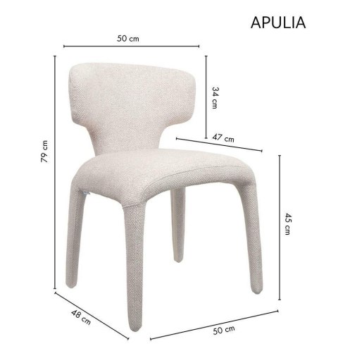 Zestaw 4 krzeseł APULIA beżowy