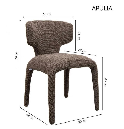Zestaw 4 krzeseł APULIA brązowy / taupe