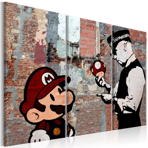 Obraz - Ostrzeżenie, Mario i Policjant - Banksy