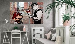 Obraz - Ostrzeżenie, Mario i Policjant - Banksy