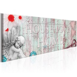 Obraz 150 x 50 cm - Home: House + Love