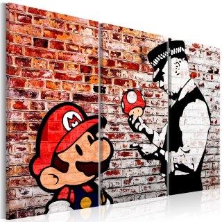 Obraz - Mario, Graffiti, Cegła