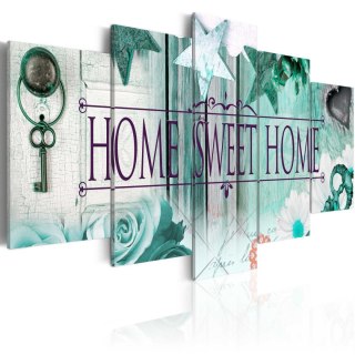 Obraz 5-częściowy - HOME SWEET HOME