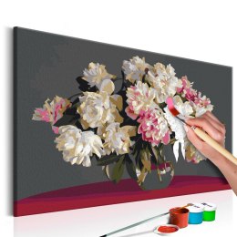 Obraz do samodzielnego malowania - Białe kwiaty w wazonie