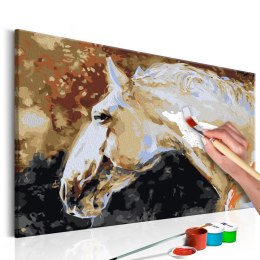Obraz do samodzielnego malowania - Biały koń