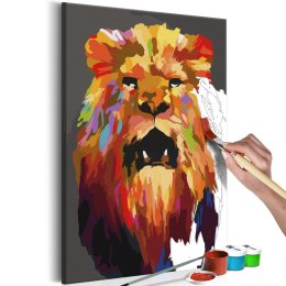 Obraz do samodzielnego malowania - Kolorowy lew