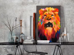 Obraz do samodzielnego malowania - Kolorowy lew