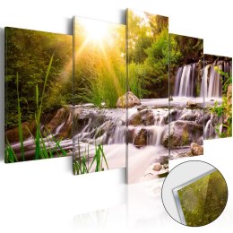 Obraz na szkle akrylowym - Leśny wodospad 