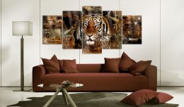 Obraz na szkle akrylowym - Złota dżungla 