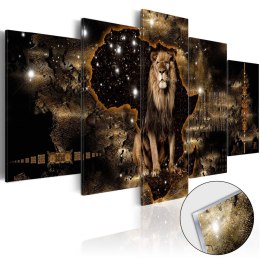 Obraz na szkle akrylowym - Złoty lew 