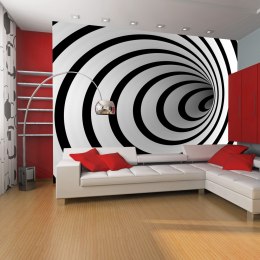 Fototapeta - Czarno-biały tunel 3D