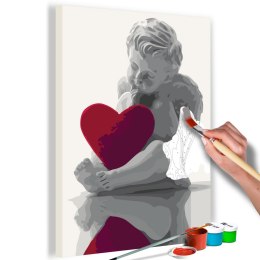 Obraz do samodzielnego malowania - Aniołek (czerwone serce)