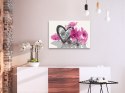 Obraz do samodzielnego malowania - Aniołki (serce i różowa orchidea)