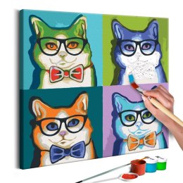 Obraz do samodzielnego malowania - Koty w okularach