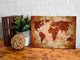 Obraz do samodzielnego malowania - Mapa świata (kolory ziemi)
