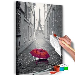 Obraz do samodzielnego malowania - Paryż (Czerwona parasolka)