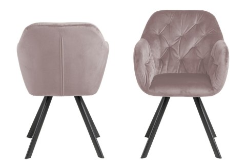 KRZESŁO TAPICEROWANE - VIC, brudny róż PIKOWANE