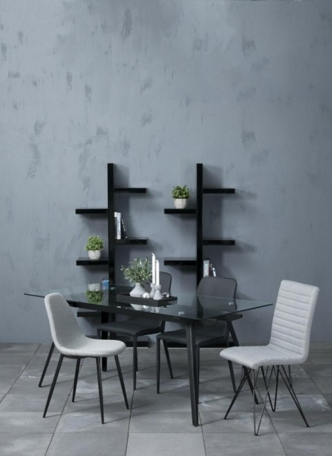 Krzesło Will, TAPICEROWANE, SZARE, CZARNY METAL