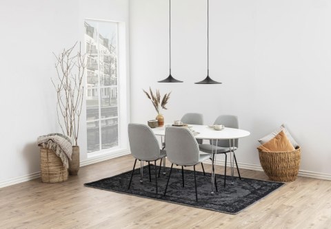 Krzesło Will, TAPICEROWANE, SZARE, CZARNY METAL