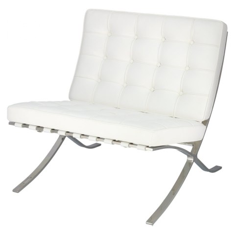 FOTEL BARCELON, BIAŁY, CHROMOWANY METAL, ELEGANCKI, WYGODNY, PIKOWANY FOTEL BARCELON, BIAŁY, CHROMOWANY METAL, ELEGANCKI, WYGODNY, PIKOWANY