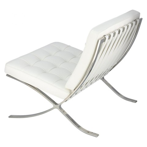 FOTEL BARCELON, BIAŁY, CHROMOWANY METAL, ELEGANCKI, WYGODNY, PIKOWANY FOTEL BARCELON, BIAŁY, CHROMOWANY METAL, ELEGANCKI, WYGODNY, PIKOWANY