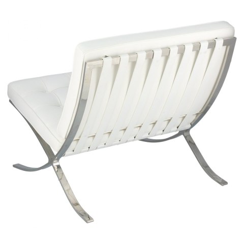 FOTEL BARCELON, BIAŁY, CHROMOWANY METAL, ELEGANCKI, WYGODNY, PIKOWANY FOTEL BARCELON, BIAŁY, CHROMOWANY METAL, ELEGANCKI, WYGODNY, PIKOWANY