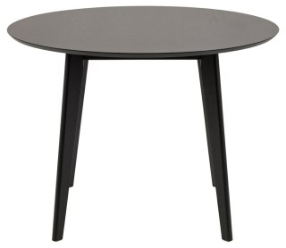 STÓŁ OKRĄGŁY ESSENZA, CZARNY, DĘBOWY FORNIR, MINIMALISTYCZNY, LOFT, SALON