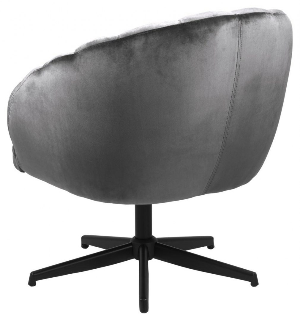 Fotel obrotowy Grey, czarny metal, pikowany, szary Fotel obrotowy Grey, czarny metal, pikowany, szary