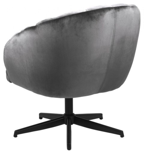 Fotel obrotowy Grey, czarny metal, pikowany, szary Fotel obrotowy Grey, czarny metal, pikowany, szary