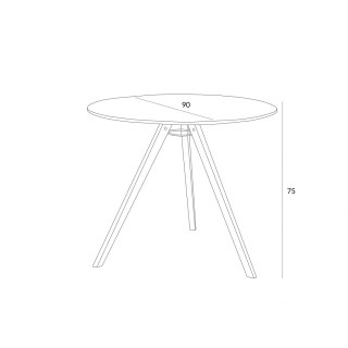 OKRĄGŁY BIAŁY STÓŁ SKANDYNAWSKI, 90 CM, 3 DREWNIANE NOGI ,DO JADALNI