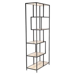 Regał DENMARK II Dąb jasny, metal, 6 półek, LOFT
