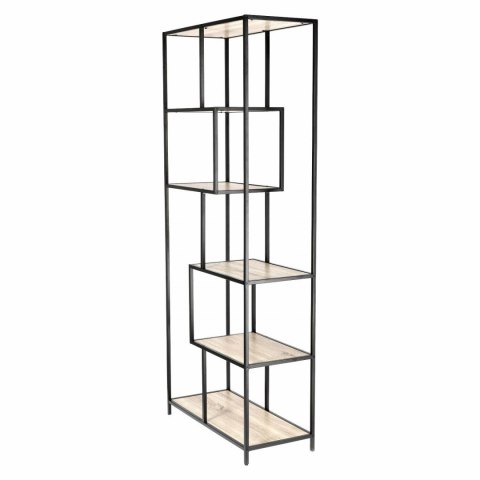 Regał DENMARK II Dąb jasny, metal, 6 półek, LOFT