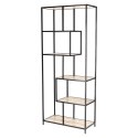 Regał DENMARK II Dąb jasny, metal, 6 półek, LOFT