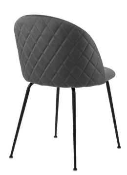 Krzesło Layla - szare, pikowane, czarny metal