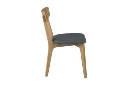 Krzesło Retro, drewno dębowe, szara tkanina