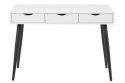 Biurko Białe, czarne nogi, kompaktowe, 3 szuflady