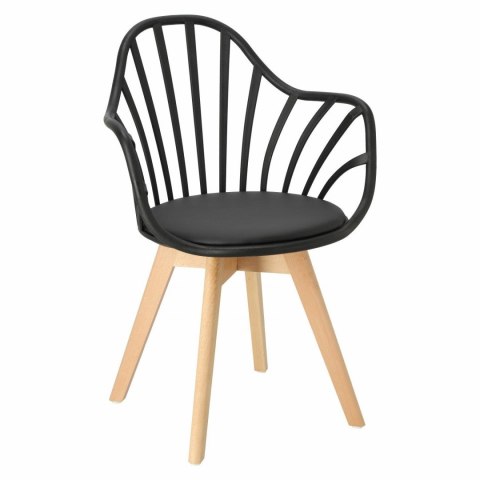 CZARNE KRZESŁO RUSTICA, Z PODŁOKIETNIKAMI, ELEGANCKIE, DO JADALNI, AŻUROWE CZARNE KRZESŁO RUSTICA, Z PODŁOKIETNIKAMI, ELEGANCKIE, DO JADALNI, AŻUROWE